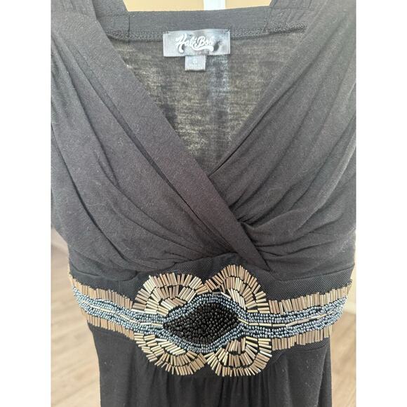 Hale Bob Hand Beaded black tunic tank or mini dress Size S made in Guatemala - Picture 3 of 5
